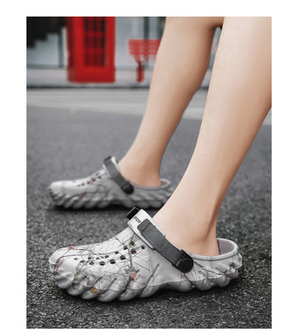 One Shoe, Two Wear, Fashionable Large Size Cross-Border Clogs, Men's Outer Wear, Casual Toe-Toe Slippers, Outdoor Trendy Men's Beach Shoes