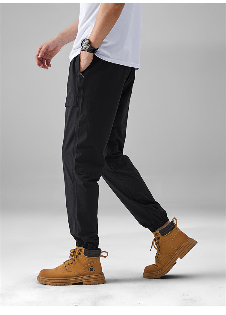 2024 Summer Thin Pants Soft Shell Waterproof Windproof Men's American Style Functional Outdoor Mountaineering Casual Crock Pants