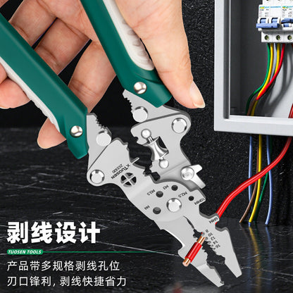 Foldable Wire Stripping Pliers Multifunctional Wire Stripping and Crimping Pliers Manufacturer Wholesale Industrial Grade Screwable Wire Stripping Pliers
