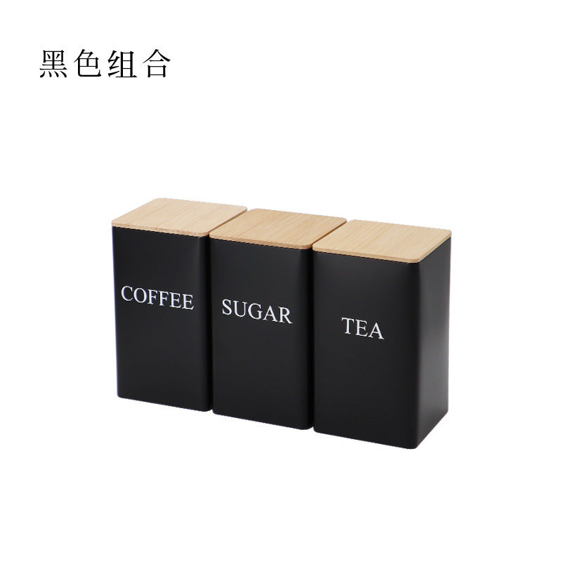TEA,COFFEE,SUGAR Combination suit Tea Tea Coffee Candy Tinplate Box Jar Tea Bag Capsule Storage