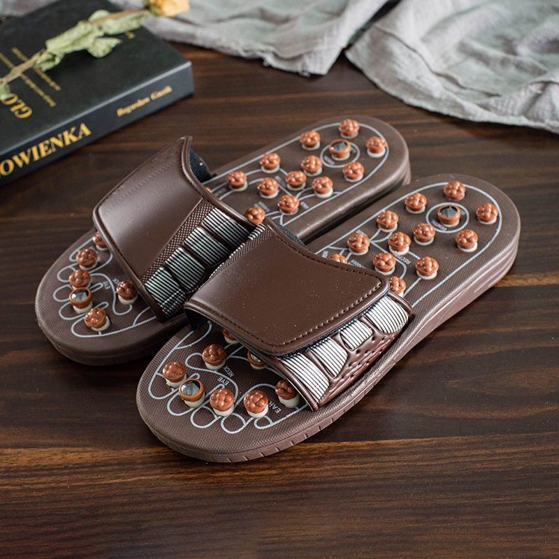 Rotating Acupuncture Foot Massage Slippers for Men, Home Use Foot Acupoint Massage, Acupressure Health Care Non-Slip Slippers