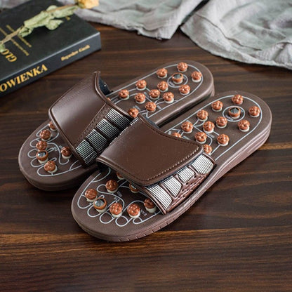 Rotating Acupuncture Foot Massage Slippers for Men, Home Use Foot Acupoint Massage, Acupressure Health Care Non-Slip Slippers