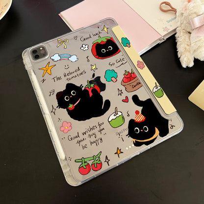 For iPad11 protective cover air7 shell transparent anti-bending pro Apple 11 inch new mini7 cartoon painting