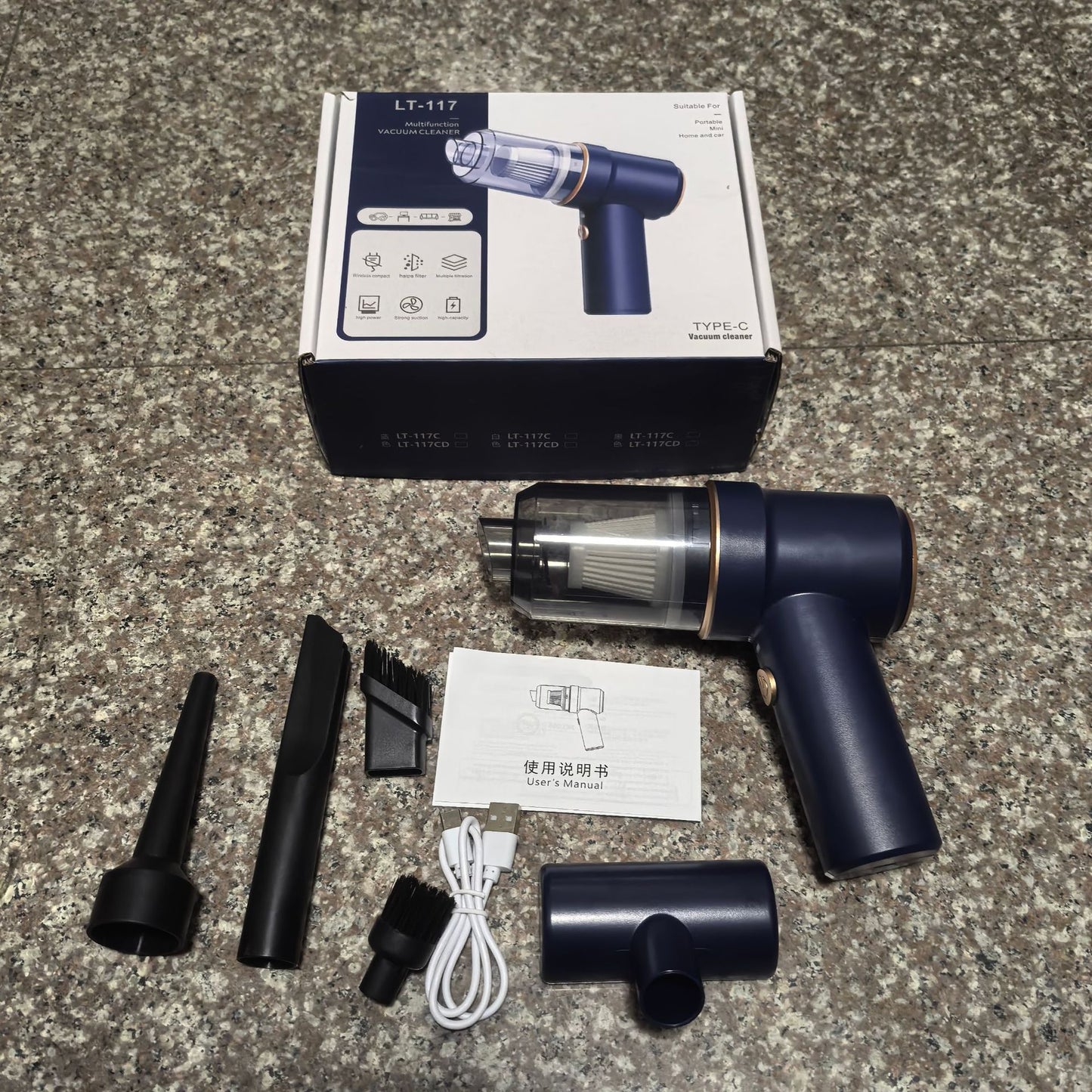 Car-Mounted Wireless Dust Blower Vacuum Cleaner, Portable Handheld Small High-Suction Car Vacuum Cleaner, All-In-One Blowing and Suction Machine for Cars