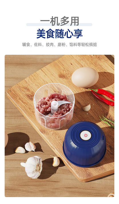 Wireless Electric Garlic Masher Household Food Grade Baby Food Auxiliary Machine Kitchen Garlic Stir Barbecue Seasoning Cooking Machine