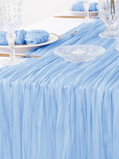 Cross-border foreign trade wholesale Bali yarn wrinkled table flag twist table flag tablecloth wedding party decoration wrinkled table flag