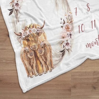 Twins Milestone Photography Blanket Flannel Blanket with Frame Baby Photo Blanket Baby Growth Memorial Blanket