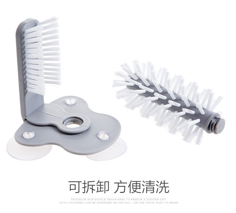 Cup Brush, Cup Washing Brush, Suction Cup Brush, Multifunctional Milk Tea Shop Suction Wall Rotating Decontamination Cleaning Glass Cup Brush