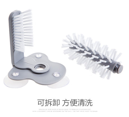 Cup Brush, Cup Washing Brush, Suction Cup Brush, Multifunctional Milk Tea Shop Suction Wall Rotating Decontamination Cleaning Glass Cup Brush