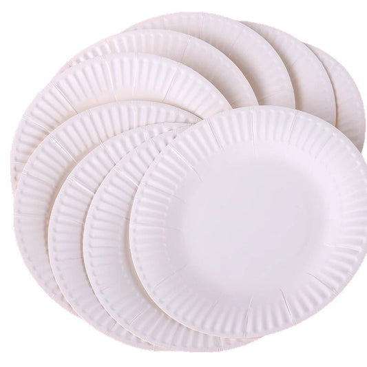 20 Pack Birthday Cake Plate Picnic Party Tableware Paper Plate Kindergarten Art Painting White Paper Plate by PDG ibma