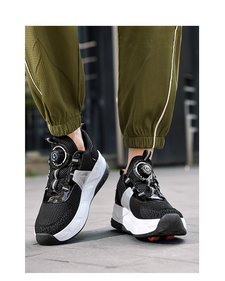 Students heelloo shoes four-wheel children's wheel skates men and women automatic version shoes with wheels in stock wholesale