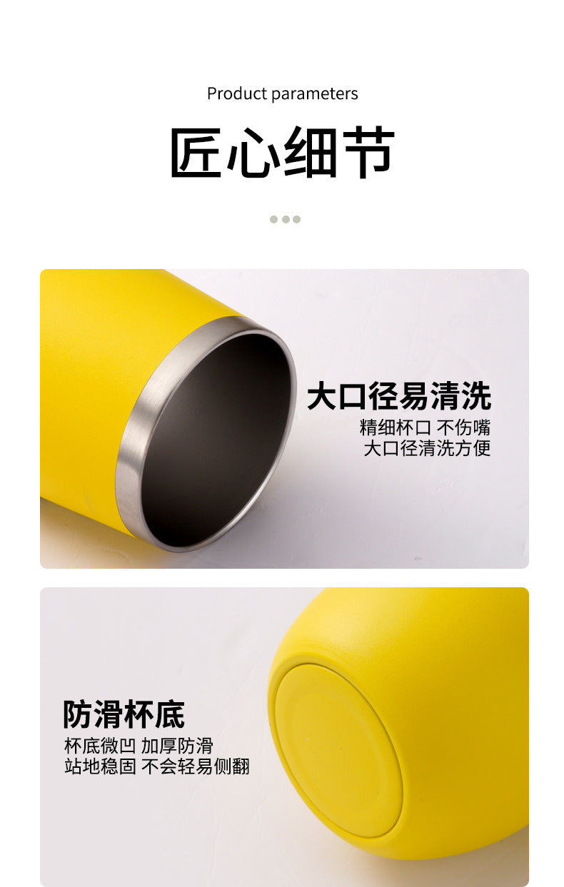 304 Stainless Steel Eggshell Cup Portable Cross-Border U-Shaped Wine Thermos Cup 12oz Cup American Style Wholesale Aviation Cup