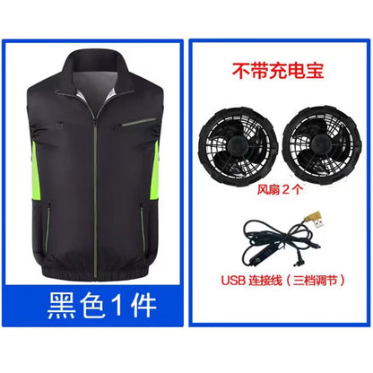 New sleeveless fan clothing air conditioning clothing summer outdoor heatstroke cooling clothes with fan Japan and South Korea cross-border wholesale