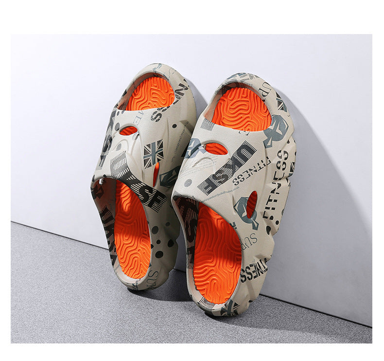 Coconut Slippers for Men to Wear Outside in Summer, Non-Slip Thick Soles for Stepping on Shit, Home Bathing, Men's Outdoor Sports Beach Sandals
