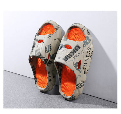 Coconut Slippers for Men to Wear Outside in Summer, Non-Slip Thick Soles for Stepping on Shit, Home Bathing, Men's Outdoor Sports Beach Sandals