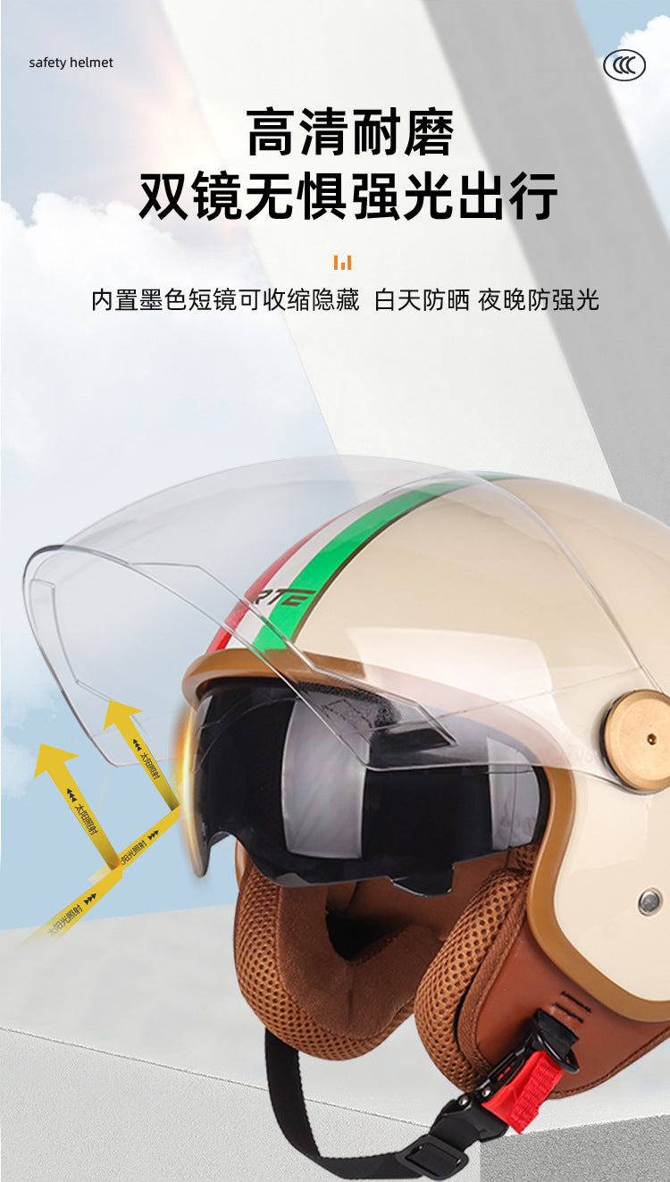 3c certified motorcycle helmet electric car helmet Harley universal battery car Four Seasons universal personality half helmet