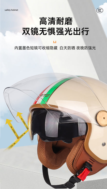 3c certified motorcycle helmet electric car helmet Harley universal battery car Four Seasons universal personality half helmet