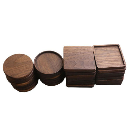 Wooden Coaster Black Walnut Square Coaster Wooden Insulation Pad Solid Wood Coaster Engraved Logo