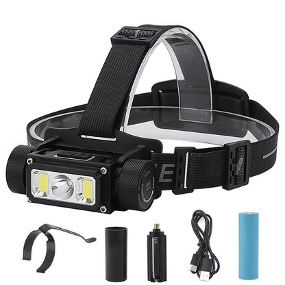 21700 Ultra-Long Battery Life Headlamp USB Rechargeable Aluminum Alloy Magnetic Cob Outdoor Mining Lamp Head-Mounted Flashlight Manufacturer
