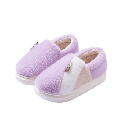 Cotton Slippers Winter Men's Thick-Soled Eva Silent Anti-Slip Home Fleece-Lined Thickeneded Warm Cross-Border Furry Slippers with Heels