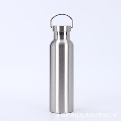 Cross-border factory direct sales 304 stainless steel American thermos portable single and double layer outdoor mountaineering water bottle