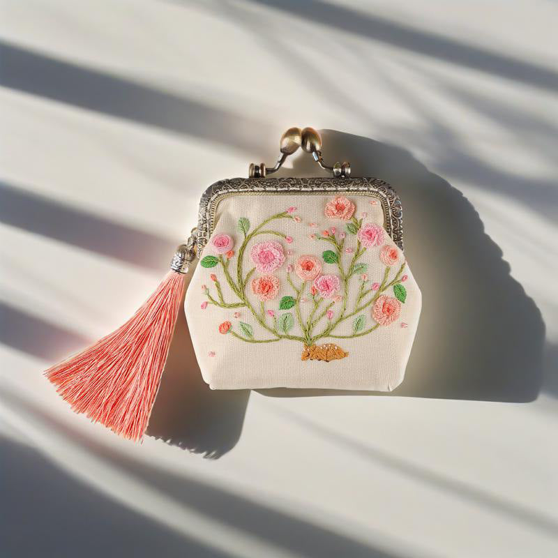 cross-border good embroidery diy manual self-embroidery beginner material bag antique suzhou embroidery gold bag embroidery ribbon embroidery