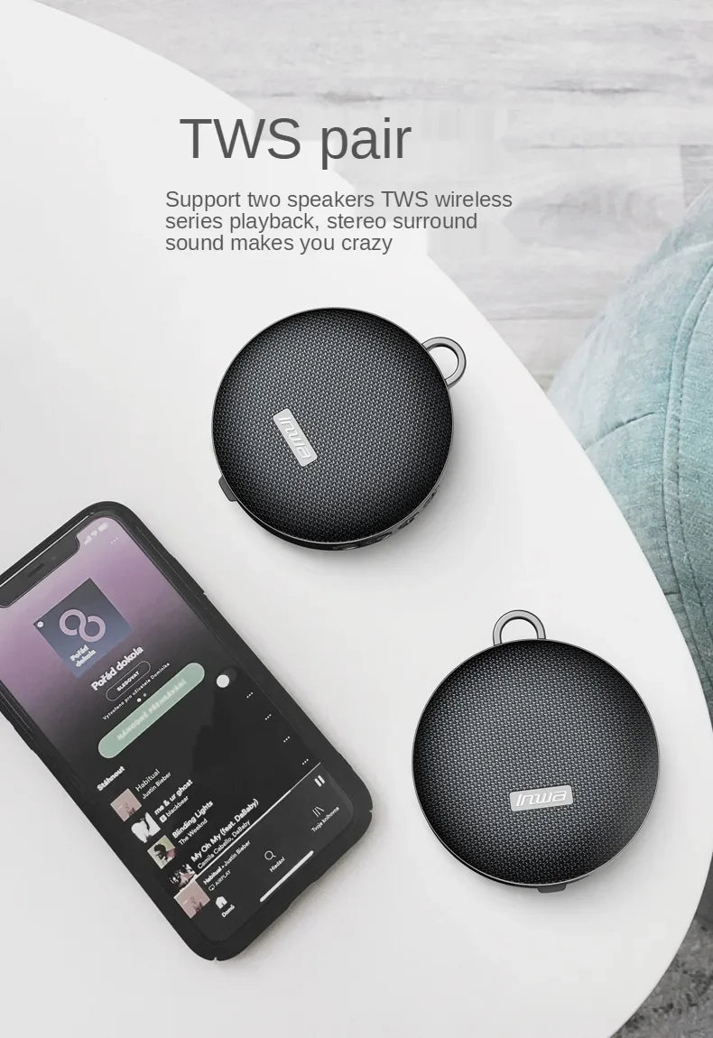 New Inwa Mz-500 Wireless Cycling Bluetooth Speaker Portable Outdoor Tws Stereo Subwoofer Card