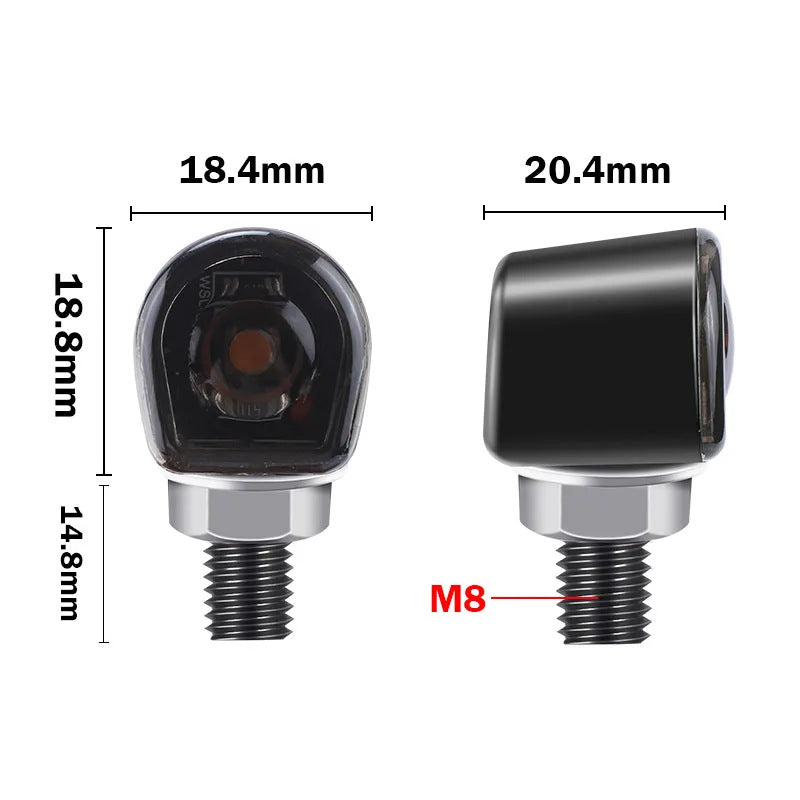 Harley Motorcycle Modified Retro Metal Led Turn Signal Hidden Finger Light Mini Direction Light 12V Indicator Light