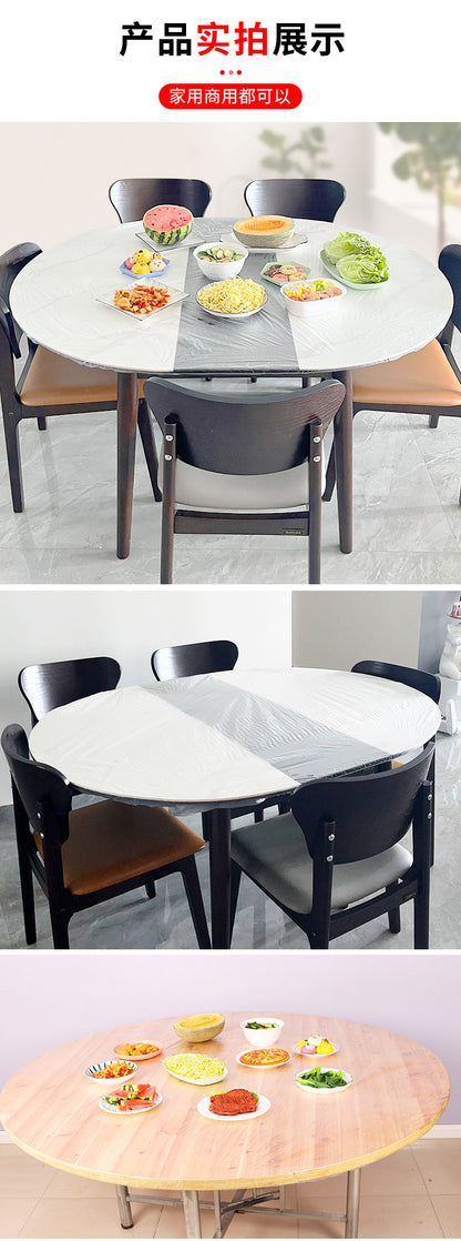 Disposable Tablecloth with Elasticated Edges for Round and Square Tables, Thickened Multifunctional Dining Tablecloth, Red Banquet Windproof Elastic Table Cover
