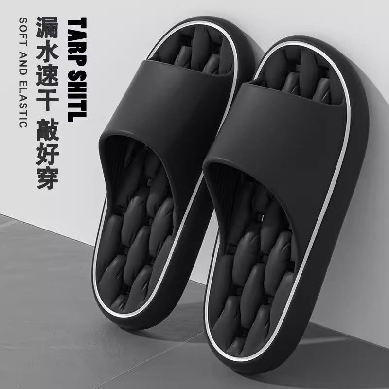 Slippers for Women, Summer Couples, Indoor Home Bathroom Bathing, Leaking, Non-Slip, Thick-Soled, Shit-Stepping Household Sandals, Slippers for Men