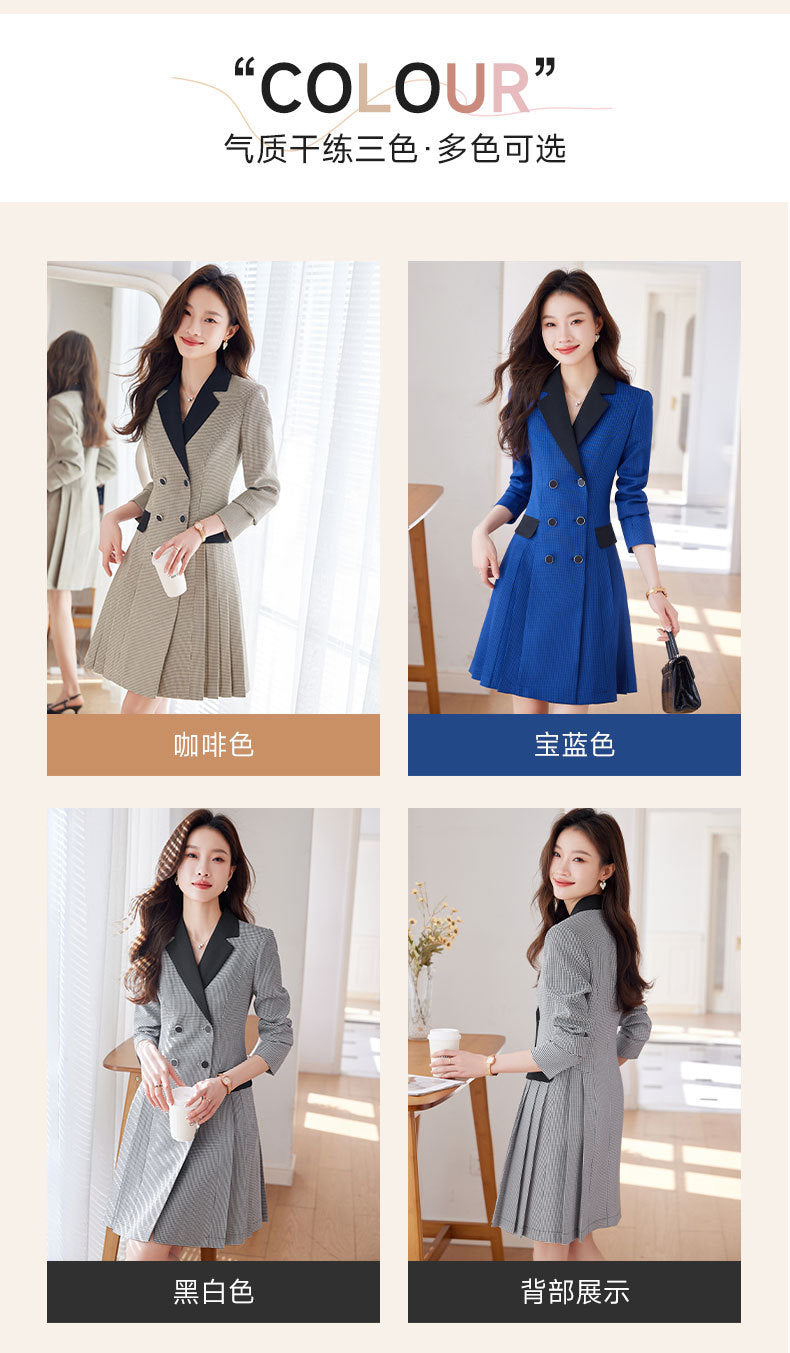 French Hepburn Style Small Black Dress High Sense High Cold Royal Sister Fried Street Small Fragrance Style Pleated Professional Suit dress Summer