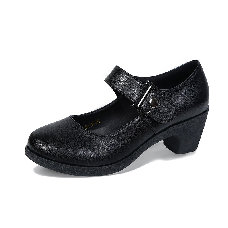 Factory direct sales dance shoes wholesale round head modern square dance shoes ladies mother shoes cross-border products 2025