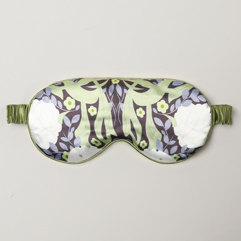 Mulberry Silk Eye Mask, Ice Silk Imitation Silk, Chinese Style Color, Satin Silk Light-Blocking Eye Mask for Sleep, Printed, in Stock Wholesale