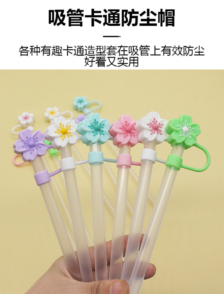 Popular 10mm Begonia Flower Straw Cap Stanley Water Cup Straw Plug Silicone Flower Straw Cover Direct from Manufacturer