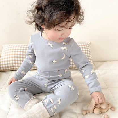 Children's Pajamas, Baby Autumn Clothes and Long Trousers, Kidsren's Home Clothes, Category a Pure Cotton Pajamas for Boys and Girls, Boys' Home Clothes