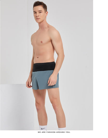 Summer Running Racing Shorts Checkered Cloth Quick-Drying Breathable Marathon Seamless Multi-Flap Pocket Pants Off-Road Fitness Casual Pants for Men