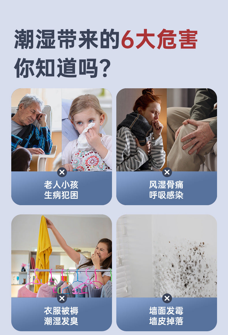 Factory Direct Dehumidifier for Home Bedroom, Small Silent Dehumidifier for Humid Weather, Air Purification, Dehumidification, and Moisture Absorption
