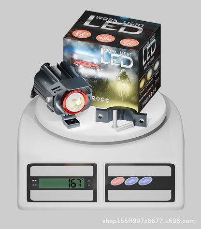 Cross-Border Motorcycle Led White and Yellow Double Low Beam Big Face Cat External Electric Vehicle Spotlight Headlight Modification