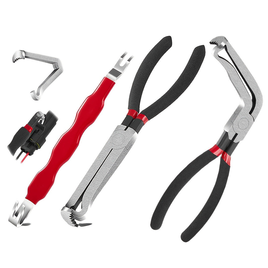 Red and black elbow 60 degree power-off pliers bolt pliers multi-purpose pliers car oil pipe separation harness pliers cross-border pliers