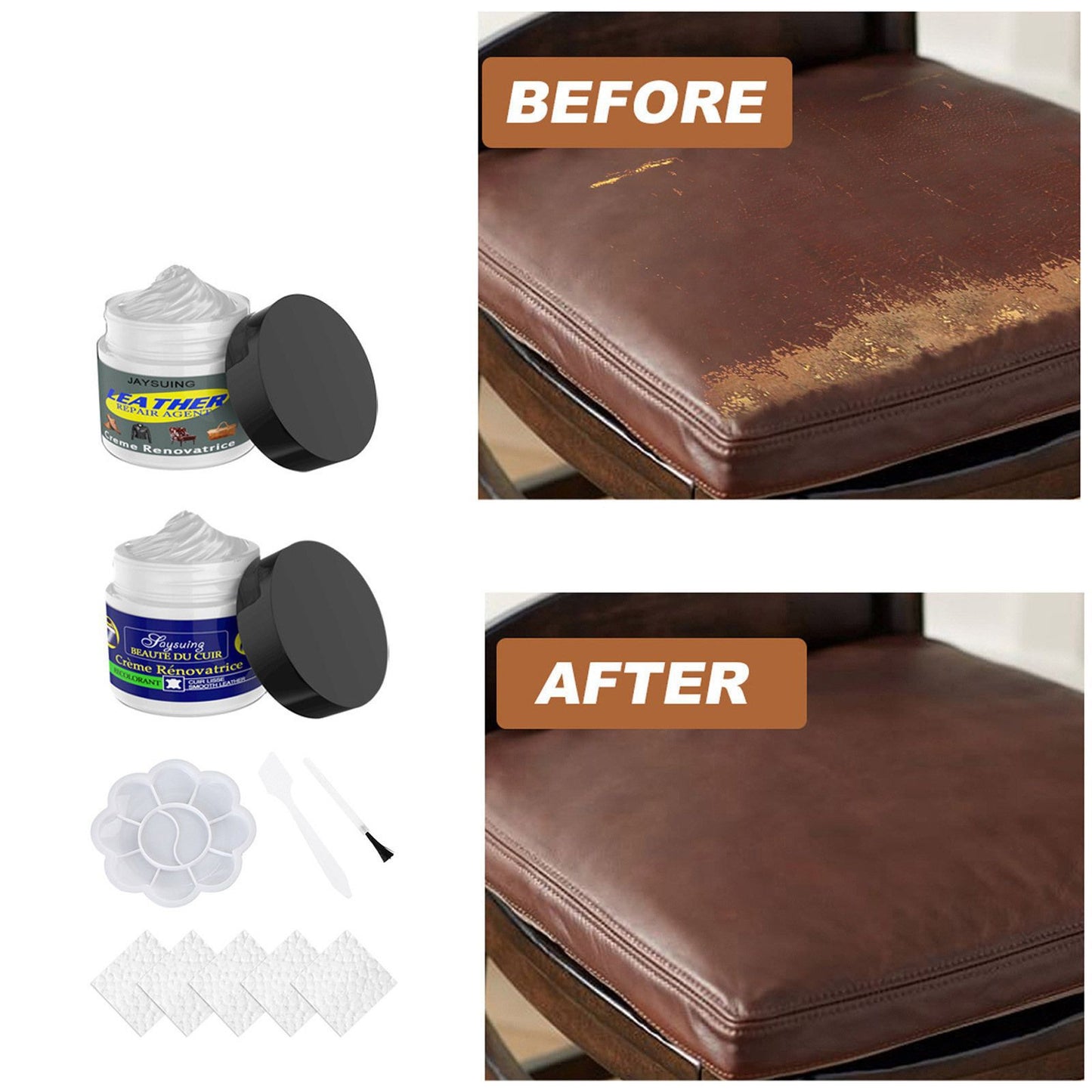 Rayhong Leather Cream for Leather Clothing Scratches and Tears, Leather Care Cream for Car Leather Seats and Sofas