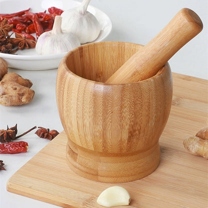 Garlic Mashing Pot Garlic Mashing Pot Mortar Mashing Garlic Mashing Pot Household Garlic Pot Mashing Pot Press Garlic Stick Spicy Bamboo and Wood