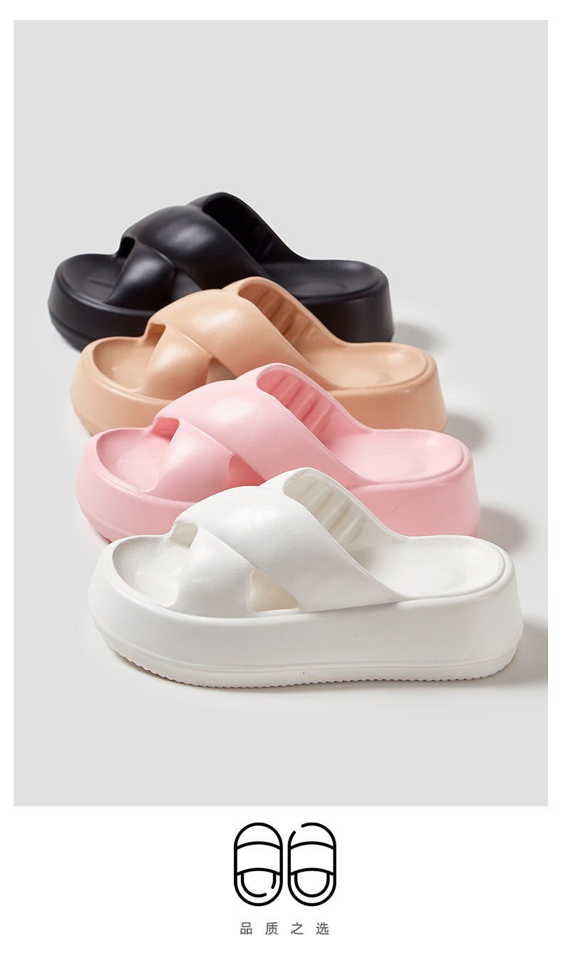 Thick-Soled Sandals for Women's Outer Wear, Fashionable 2024 Summer New Style, Two-Wear Beach Sandals with Holes in the Shoes
