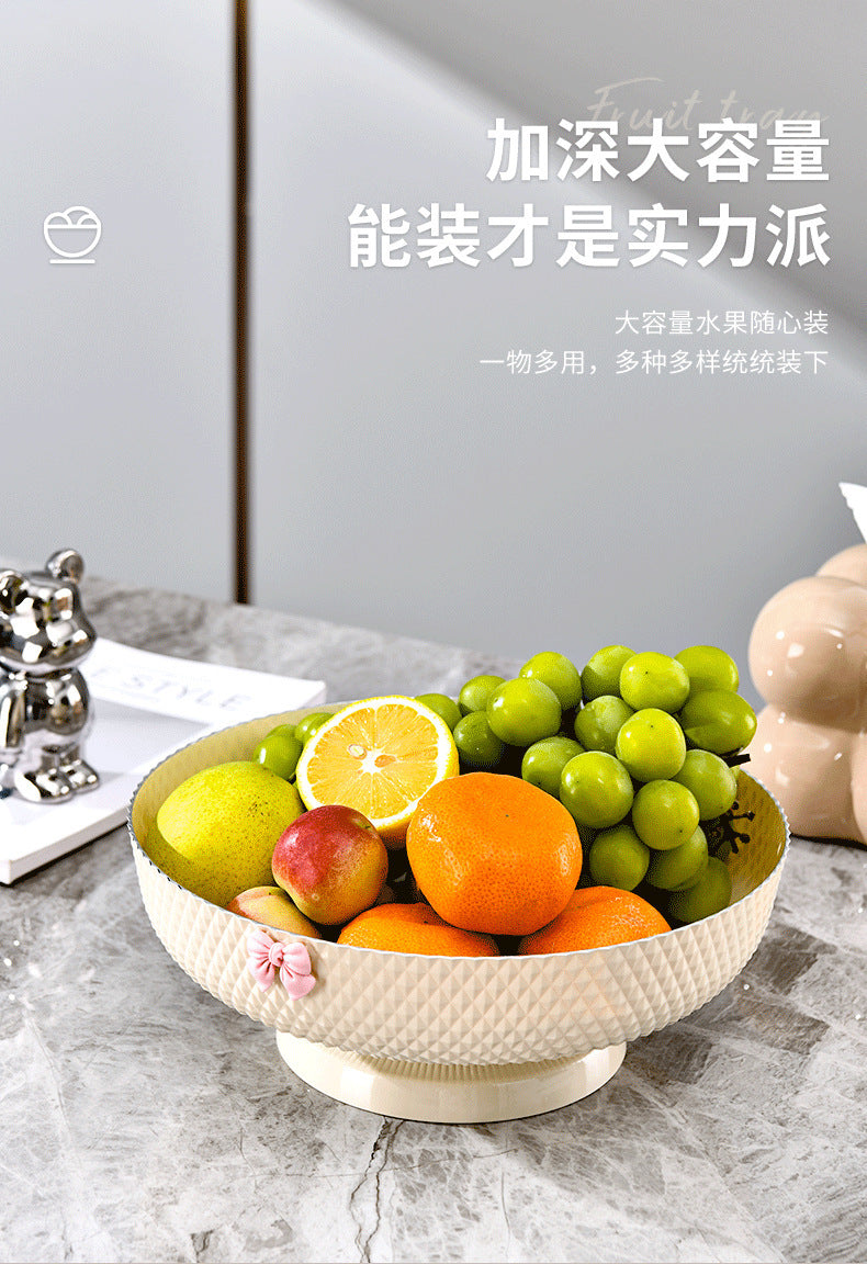 Fruit Plate High-foot Draining Light Luxury High-end Living Room Coffee Table Household Snack Candy Plate Dried Fruit High-value Pendant Plate