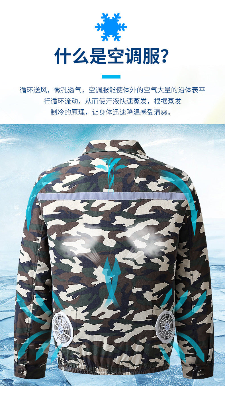 Summer Air Conditioning Clothing Clothes with Three Fans Heatstroke Prevention and Cooling Work Clothing for Men's Construction Site Heatstroke Prevention and Refrigeration Labor Protection Clothing