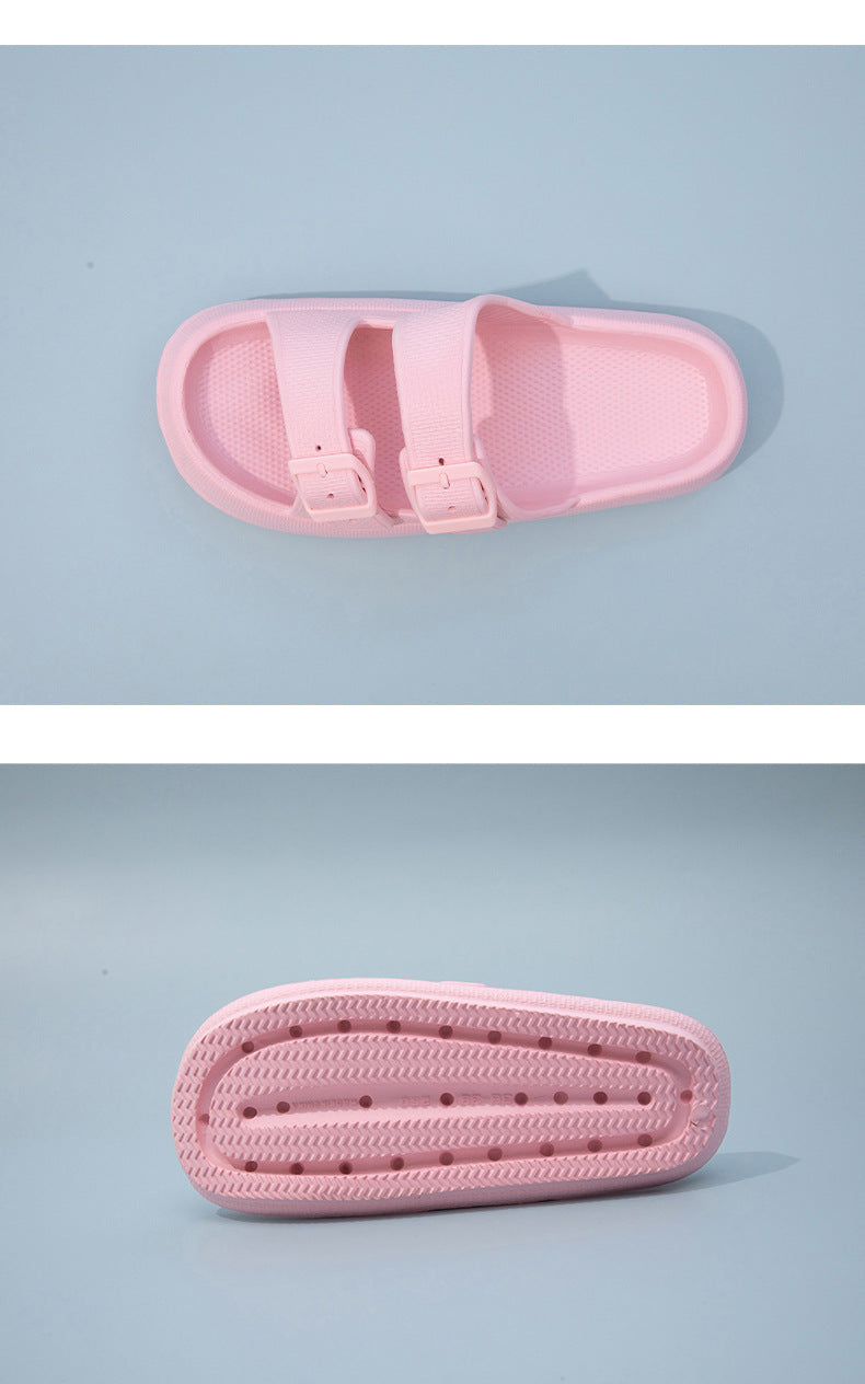 Foreign Trade Double Buckle Cool EVA Slippers Lovers Women's Beach Slippers Classic Men's Slippers