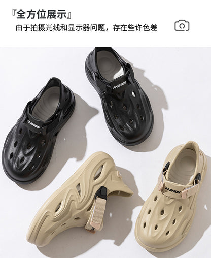 2025 Croc Shoes Men's Summer New Outerwear Non-Slip Soft Sole Baotou Men's Shoes Sports Coconut Sandals