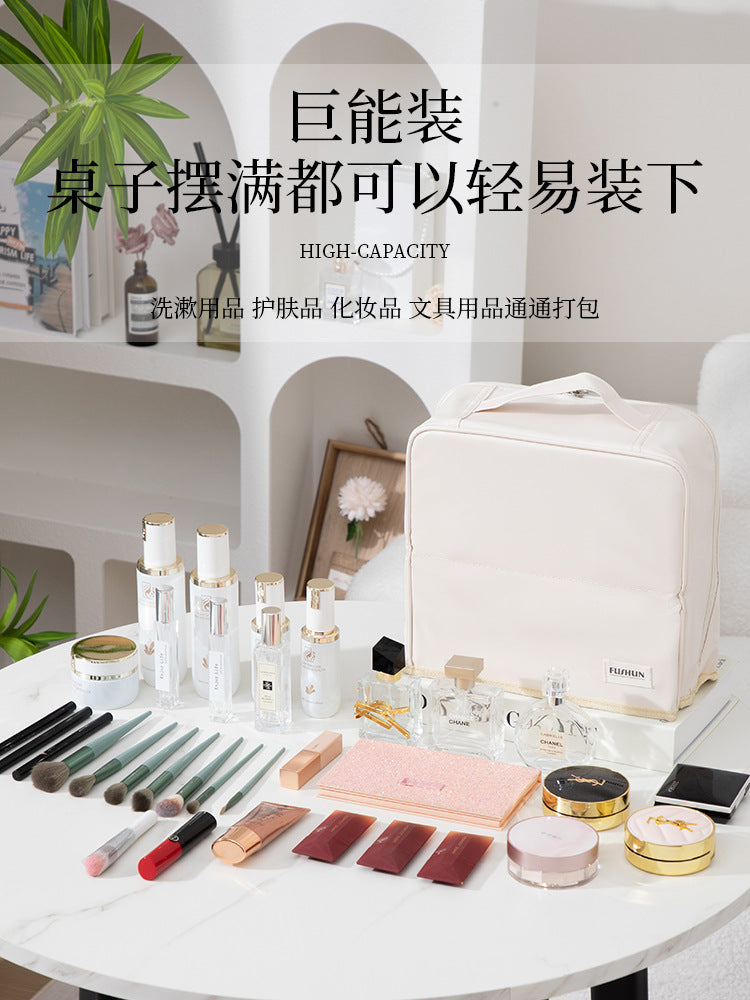 Stand-Up Cosmetic Bag, Large-Capacity Pencil Case, Women's Bag, Travel Storage Bag, Waterproof and Wear-Resistant, Can Be Hung on Luggage Bags