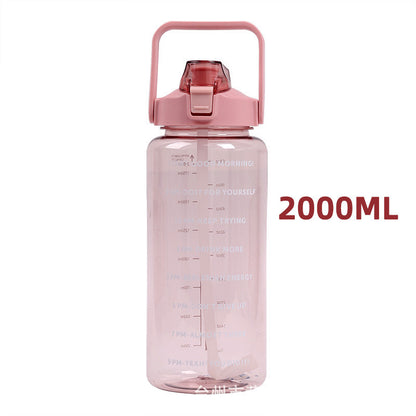 Water Cup, Super Large Capacity, High Appearance, Ton-Ton Barrel, Outdoor Sports Straw Cup, New Scale Cup, High Temperature Resistant Kettle