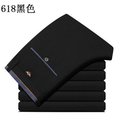 28-40 Summer New Men's Casual Pants Slim-fit Elastic Small Straight Korean Style Suit Pants Men's Pants