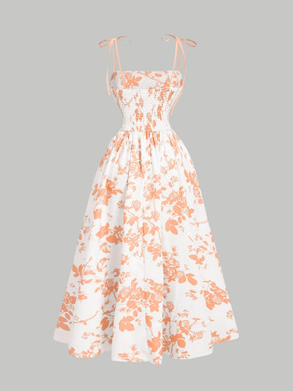 Amazon 2025 European and American New Women's Floral Printed Sling Homecoming dress Summer Sun Dress Spring Dress